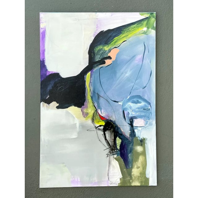 Vintage Abstract Expressionist Oil Painting on Canvas For Sale - Image 4 of 12