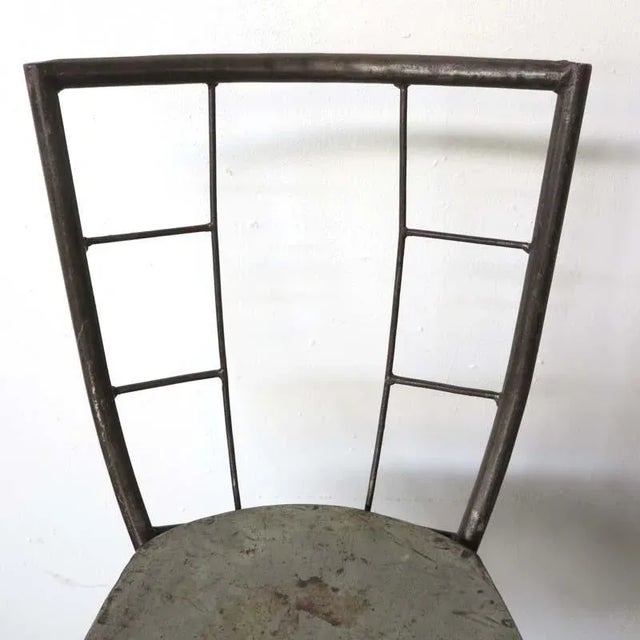 Set of Industrial Metal Side Chairs, 1950s For Sale - Image 12 of 15