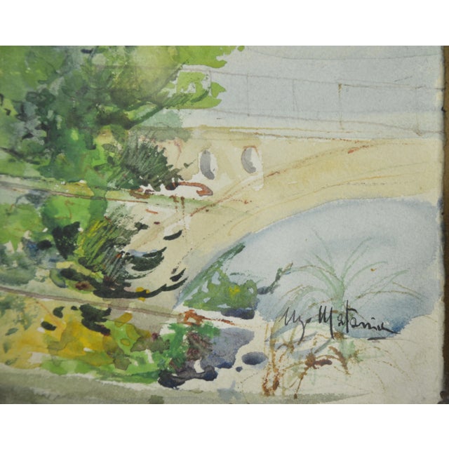 Ugo Matania, Mediterranean Landscape, Original Watercolor For Sale - Image 5 of 11