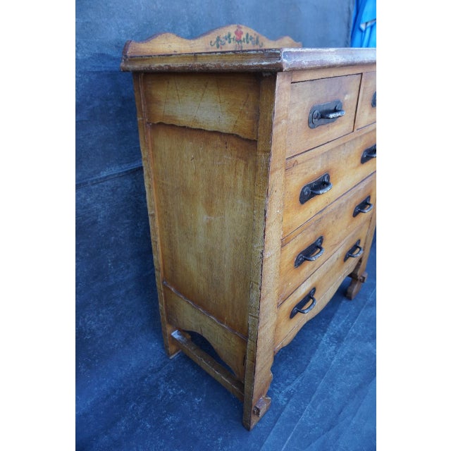 Spanish Revival 1920s Original Monterey a-Frame Dresser, Rare Form For Sale - Image 3 of 8