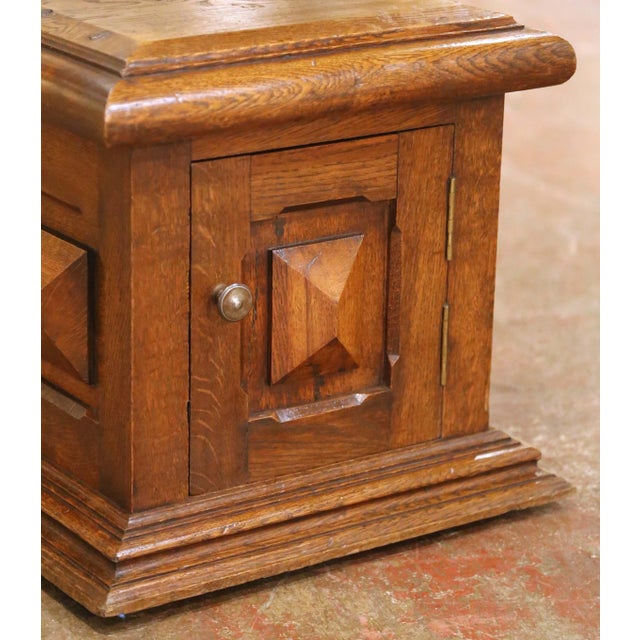 French 19th Century French Louis XIII Style Oak Pedestal Stand Cabinet For Sale - Image 3 of 10