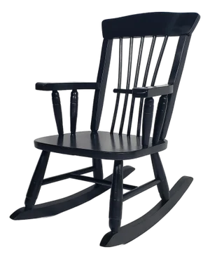 1990s Child's Spindle Back Solid Wood Rocking Chair