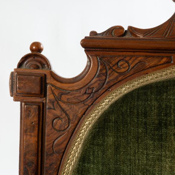 19th Century John Jeliff Renaissance Revival Walnut Arm Chair For Sale - Image 6 of 14