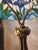1900 - 1909 Antique Bronze Floor Lamp with Iris Glass and Lead Lampshade, 19th Century For Sale - Image 5 of 16