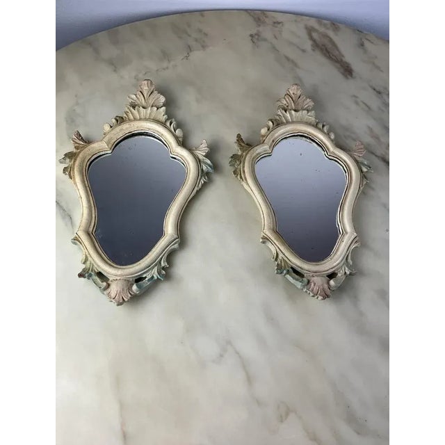 Pair Venetian mirrors from bedside table, Italy, 1960. Belonging to my grandparents who had positioned them on the bedside...