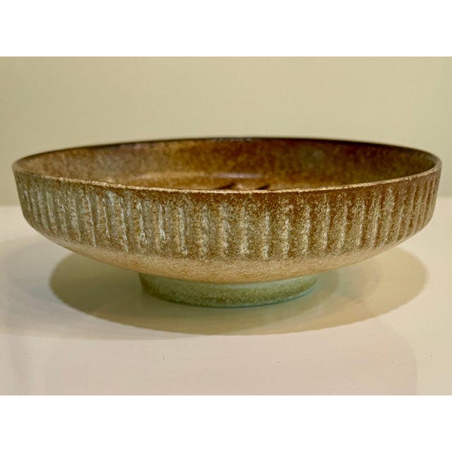 Ceramic Mid Century Lapid Art Pottery Bowl Signed For Sale - Image 7 of 9