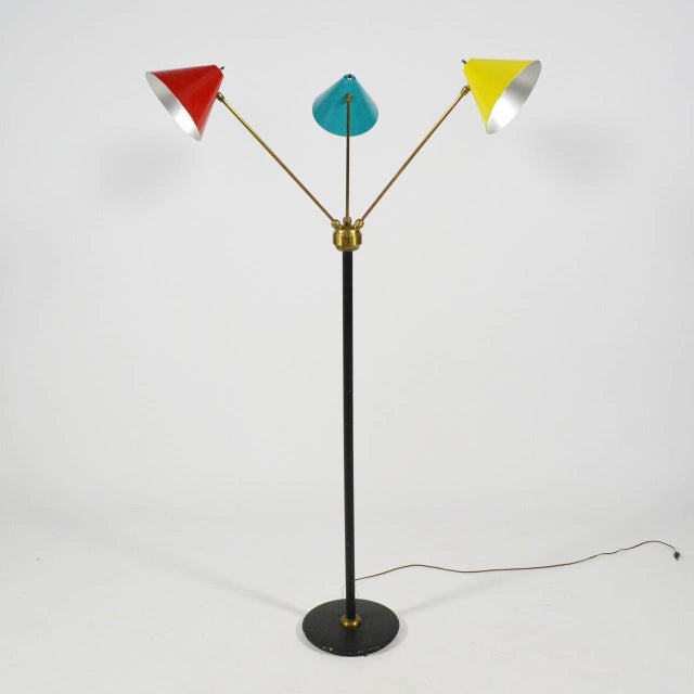 Italian Three-Arm Floor Lamp For Sale In Chicago - Image 6 of 10