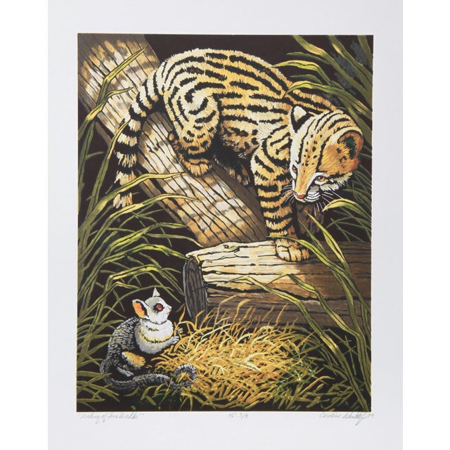 1970s "Meeting of Two Worlds" Lithograph by Caroline Schultz For Sale - Image 4 of 4