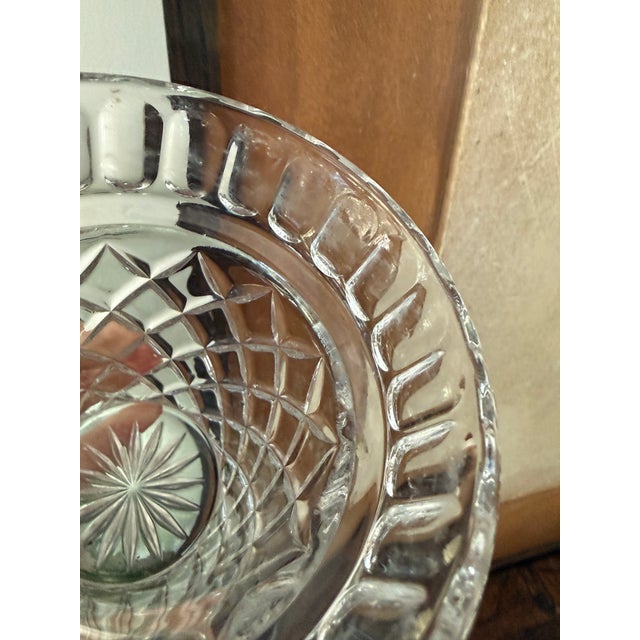 1990s 1990s Attributed Waterford Crystal Flower Pot Vase | Diamond Cut Crystal Cachepot | Vintage Crystal Planter For Sale - Image 5 of 8