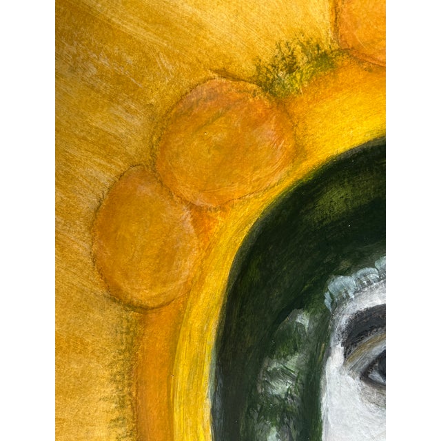 Modern Modern Icon With Golden Halo, Original Painting For Sale - Image 3 of 6