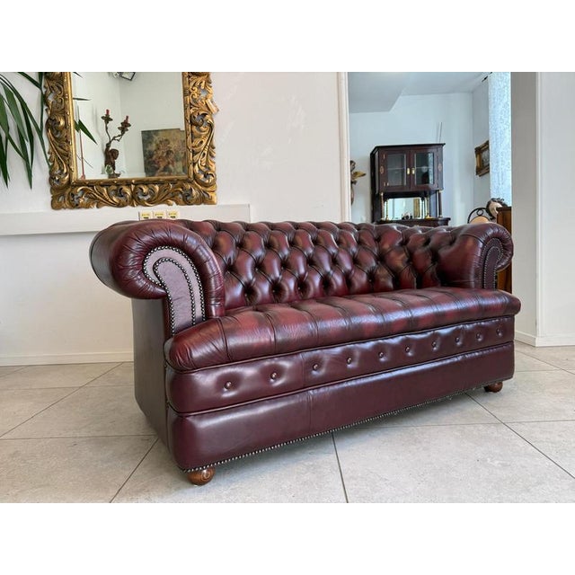 Oxblood Chesterfield Club Sofa For Sale - Image 4 of 13