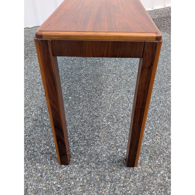 Lane Furniture Mid Century Wall Console Walnut Table by Lane For Sale - Image 4 of 14