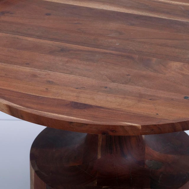 Wood Solid acacia turned wood coffee table For Sale - Image 7 of 7