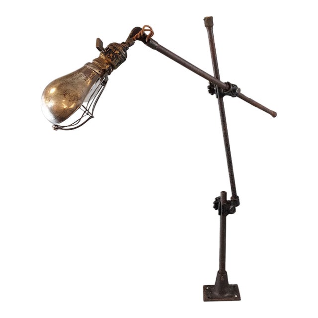 Antique o.c. White Machine Desk or Wall Lamp For Sale