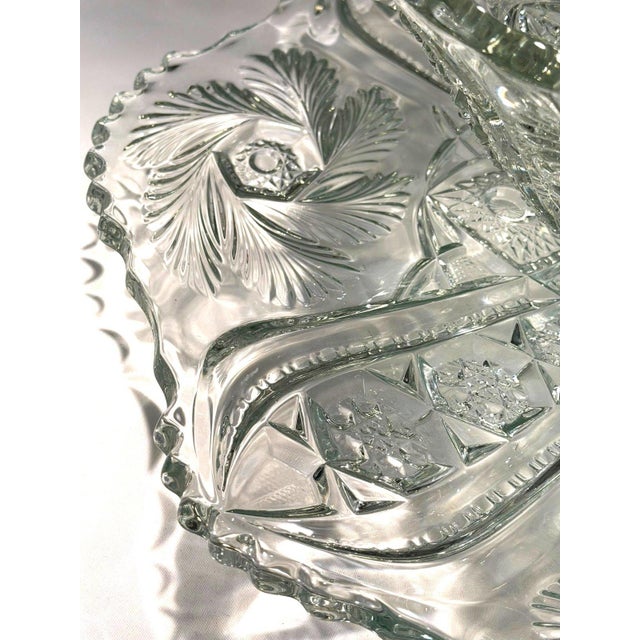 Antique McKee Wiltec Clear Eapg Punch Bowl & 19.25" Underplate 2-Pc Set For Sale In Dallas - Image 6 of 8