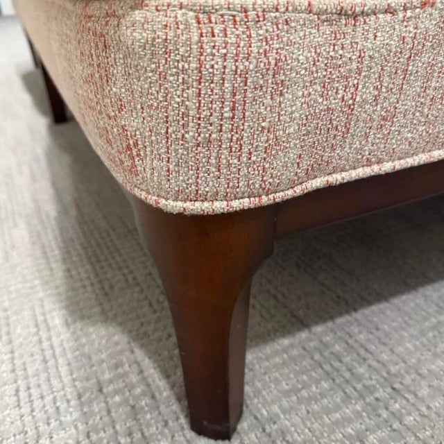 Crate & Barrel Seychelles Wood Trim Sofa in Pink Textured Weave For Sale - Image 4 of 9