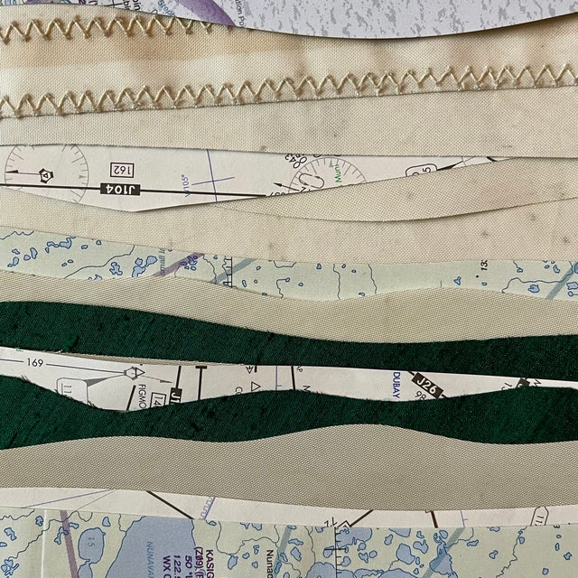 Textile Contemporary Semi-Abstract​ Mixed Media Nautical Sailcloth Landscape​ - By JJ-Hogan | Process of Discovery, Framed For Sale - Image 7 of 10
