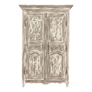 19th Century Country French Painted Armoire For Sale