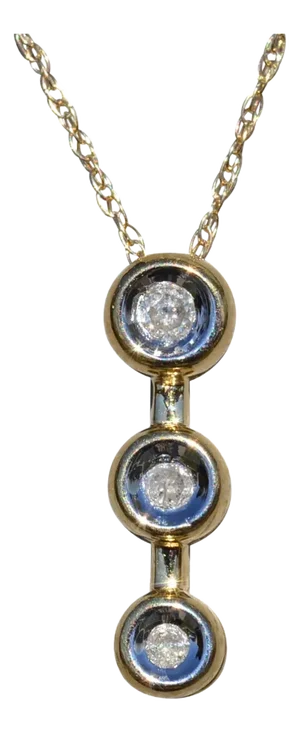 The Addilynn: Ladies 10K Three Diamond Drop Necklace
