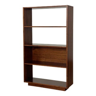 Minimal Walnut Bookcase Circa 1960s For Sale