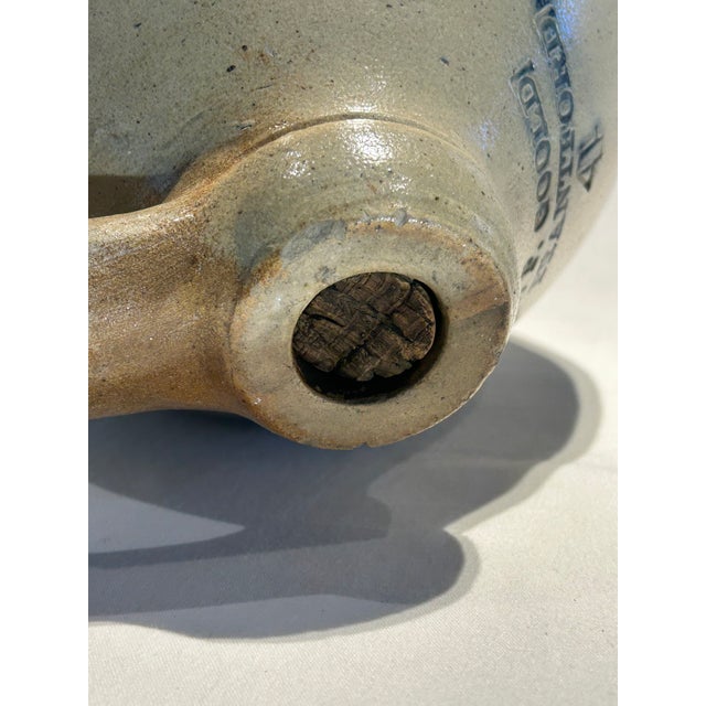 Traditional Mid 19th Century Extremely Rare Has Original Cork 4-Gallon F. P. Goold Brantford Pottery Jug For Sale - Image 3 of 17