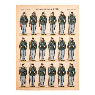 1880s - 1890s French Military Print - Imagerie d'Épinal #65 - Chasseurs À Pied For Sale