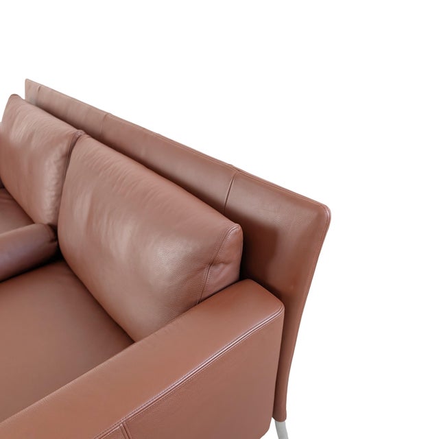Metal Two-Seater Jason Sofa in Leather by Walter Knoll For Sale - Image 7 of 11