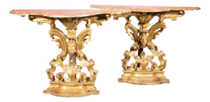 A Pair of 18th Century Florentine Console Tables