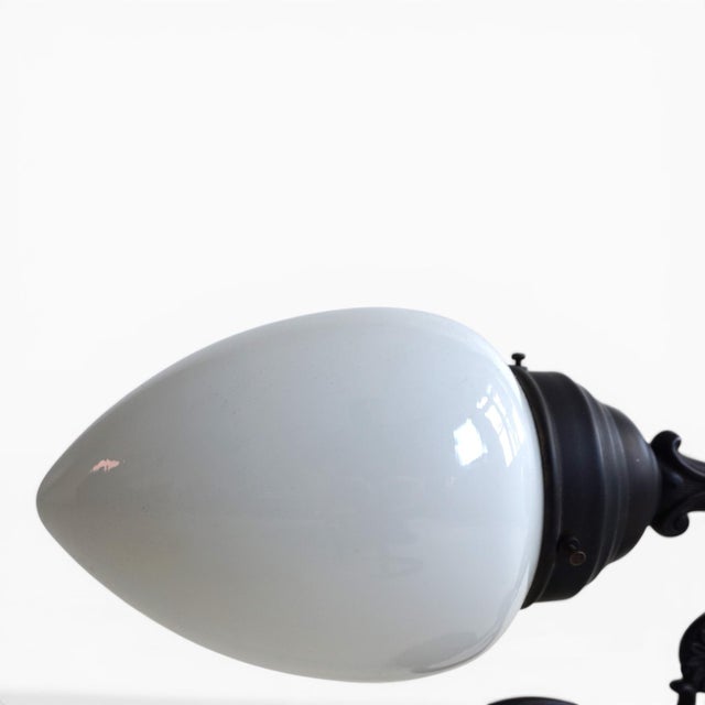 Brown Art Nouveau Brass and Glass Wall Lamps, 1980s, Set of 2 For Sale - Image 8 of 17