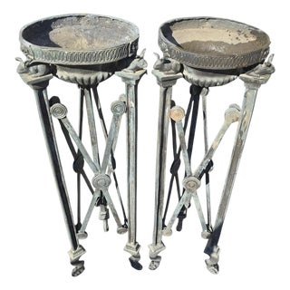 Greco-Roman Style Bronze Pedestals, Naples, 1950s, Set of 2 For Sale