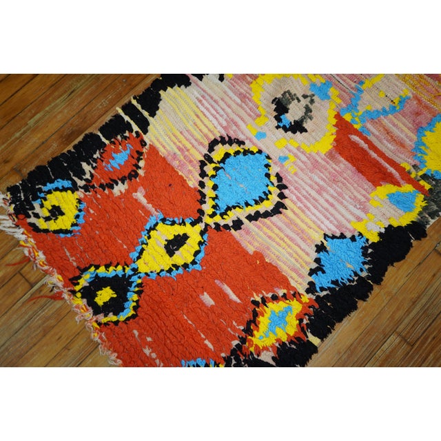 Vintage Quirky Moroccan Colorful Geometric Large Scale Wool Runner - 2'10" x 9'2" For Sale - Image 18 of 18