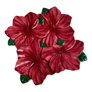 Bombay Company Red Amaryllis Pottery Platter, 1992