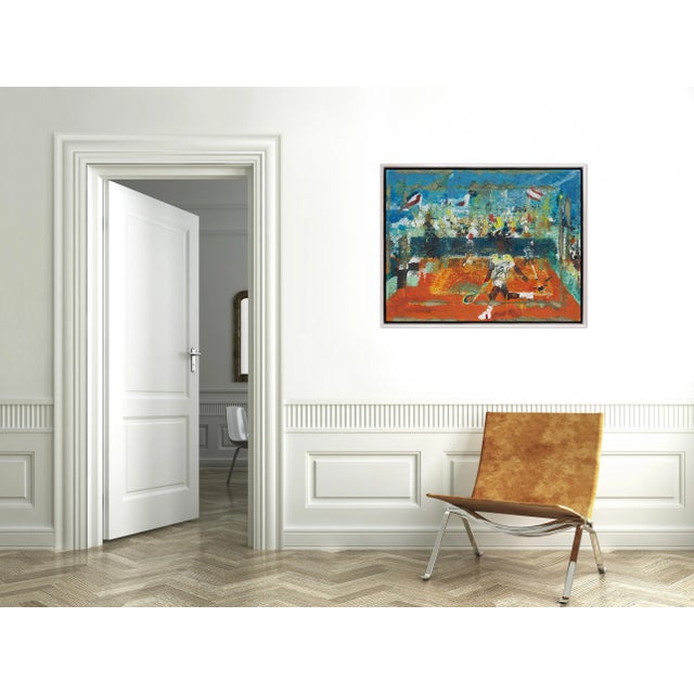 Contemporary Yannick Noah by Shaun Ellison in White Frame, Medium Art Print On Canvas For Sale - Image 3 of 4