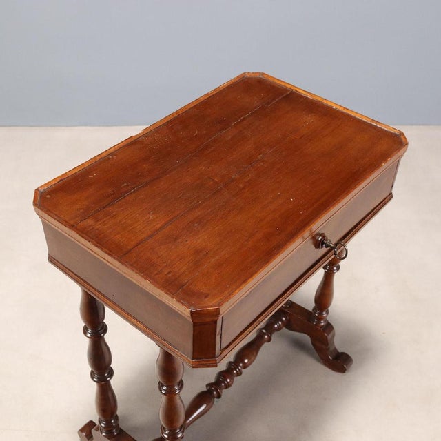 Wood Walnut Work Table, Late 1800s For Sale - Image 7 of 9