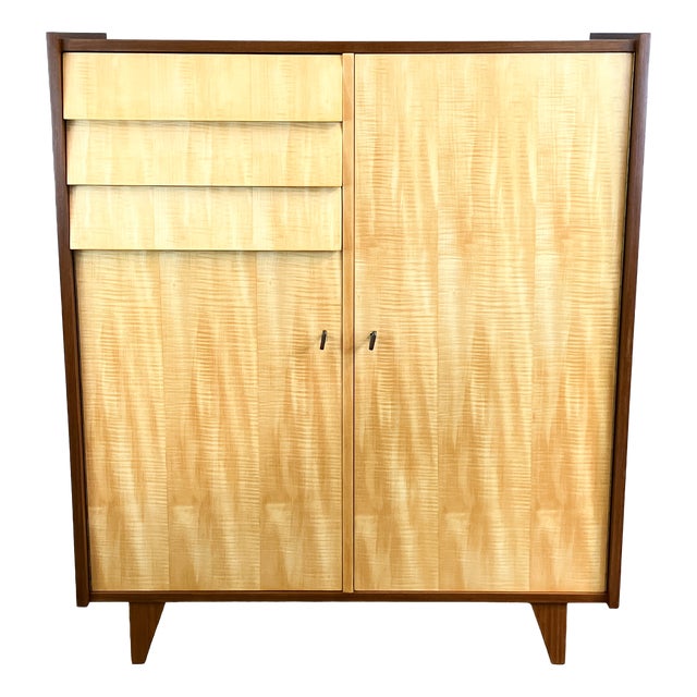 Mid-Century Highboard in Figured Maple, 1960s For Sale