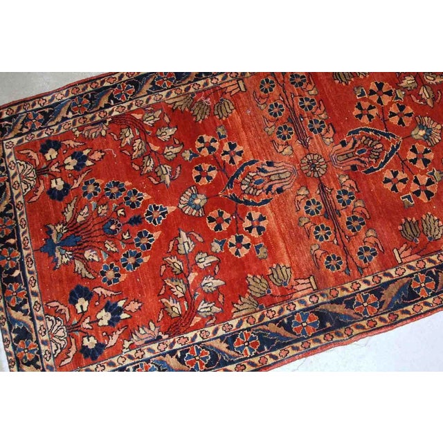 Textile 1900s Antique Handmade Persian Sarouk Mahajeran Rug For Sale - Image 7 of 8