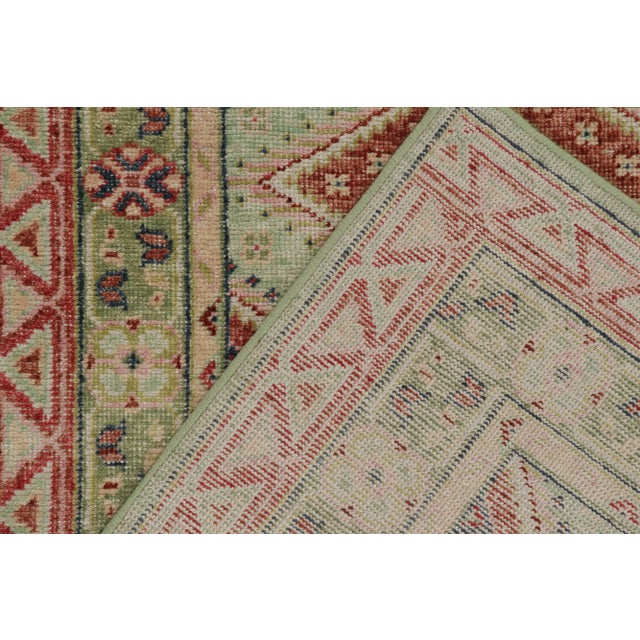 Textile Rug & Kilim’s Diamond Play Rug in Mint and Rust, 5x8 For Sale - Image 7 of 8