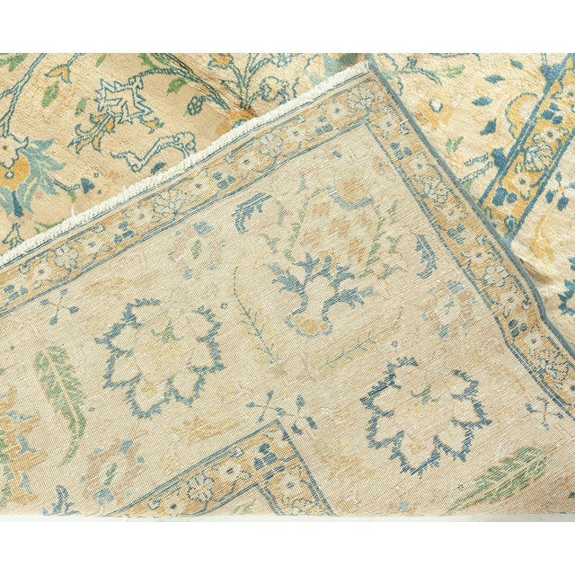 Antique Persian Tabriz Handmade Wool Carpet For Sale - Image 4 of 5