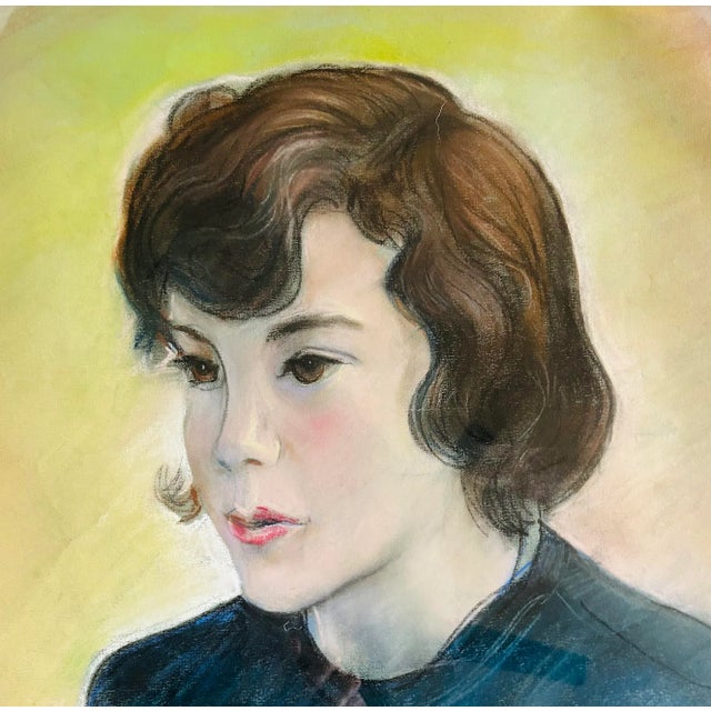 Impressionist 1970’s Pastel Portrait of Young Woman For Sale - Image 3 of 6