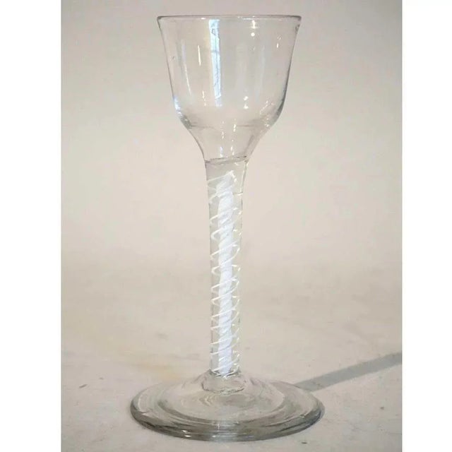 Mid 18th Century Early Double-Series Opaque Twist Stem Glass For Sale - Image 5 of 7