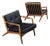 Pair of Otto Gerdau Italian 1950s Lounge Chairs in New Black Leather For Sale