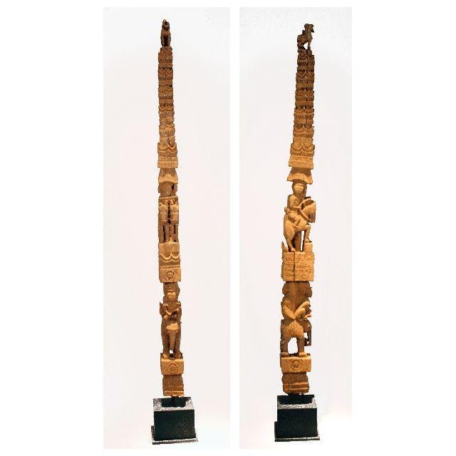 Served as an architectural pole in a Burmese temple in its previous life, this impressive pole was carved out of a single...