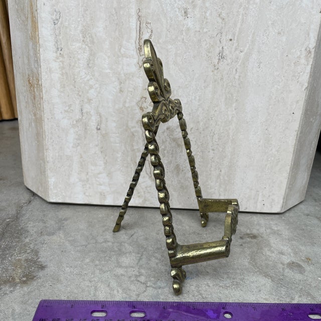 Brass Tripod Book or Photo Stand For Sale - Image 4 of 8