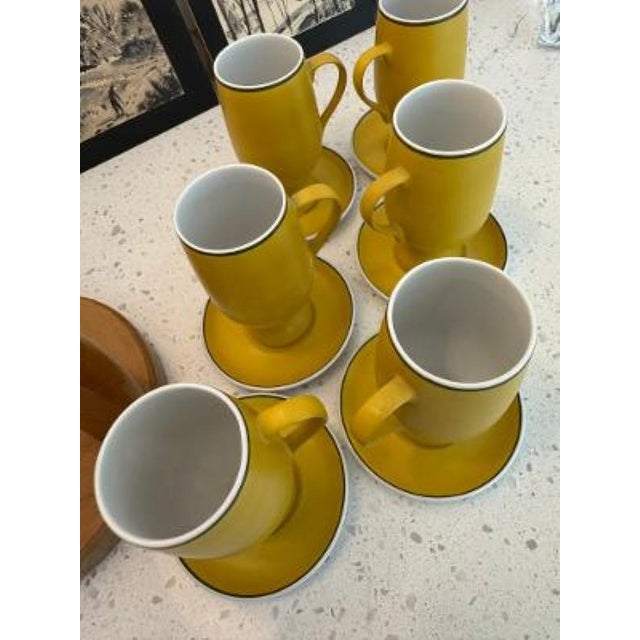 Mid-Century Modern 1960s LaGardo Tackett for Schmid Kelco Porcelain Espresso Cups & Saucers - 12 pcs For Sale - Image 3 of 12