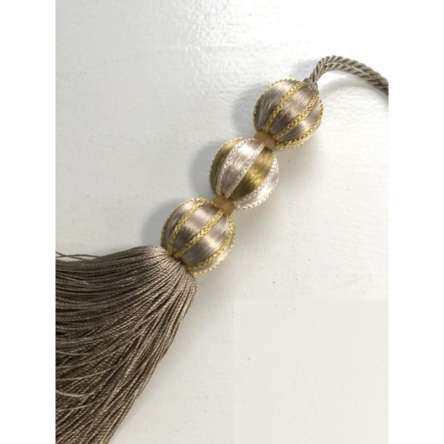 Beaded Satin Key Tassel in Mineral Color Combination For Sale - Image 4 of 13