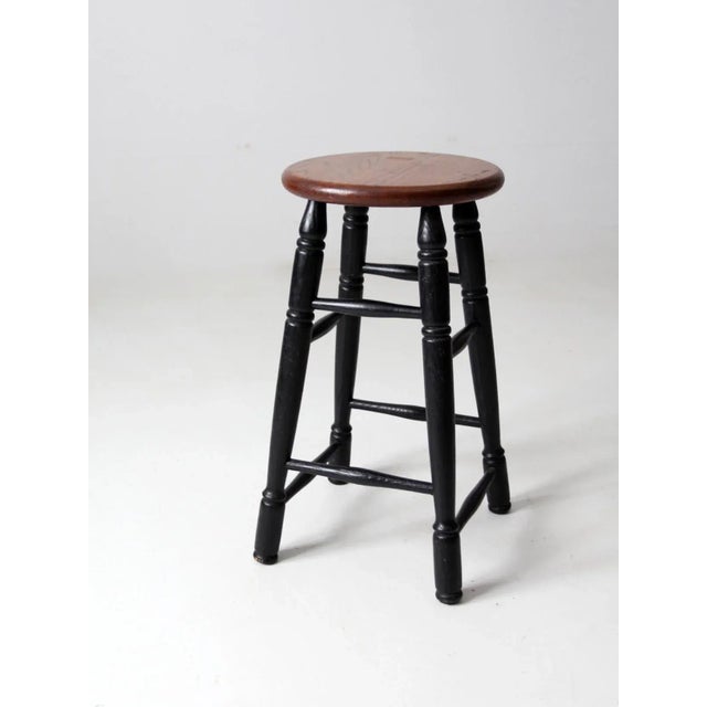 Wood Vintage Wooden Stool For Sale - Image 7 of 12