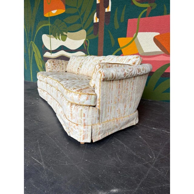 Mid Century Velvet Floral Sofa For Sale In Tampa - Image 6 of 12