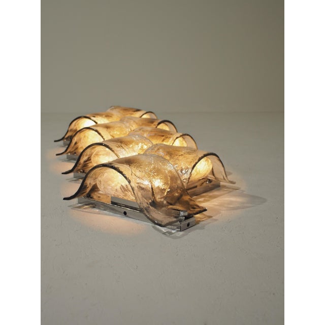 AVMazzega Lp 276 Murano Glass Sconce Panel attributed to Carlo Nason for Mazzega, 1970, Set of 8 For Sale - Image 4 of 8