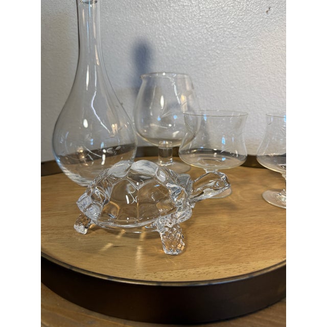 2000 - 2009 Crystal Clear Glass Tortoise Sculpture For Sale - Image 5 of 6