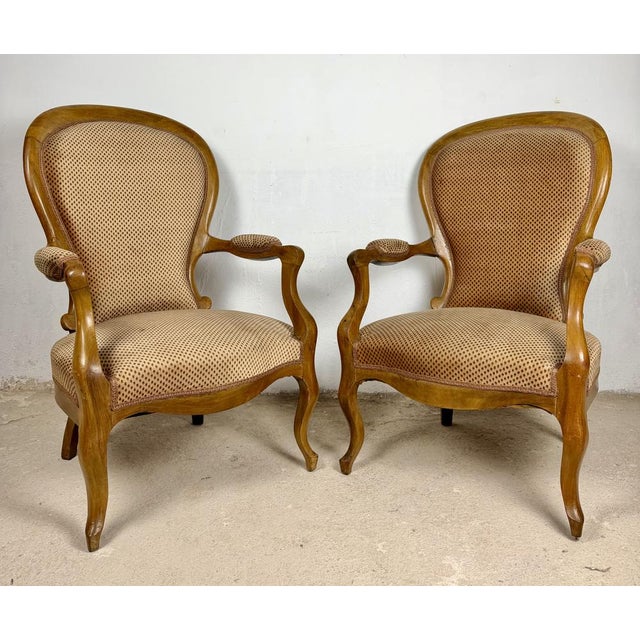 20th Century French Louis XV Armchairs, 1950, Set of 2 For Sale - Image 3 of 11